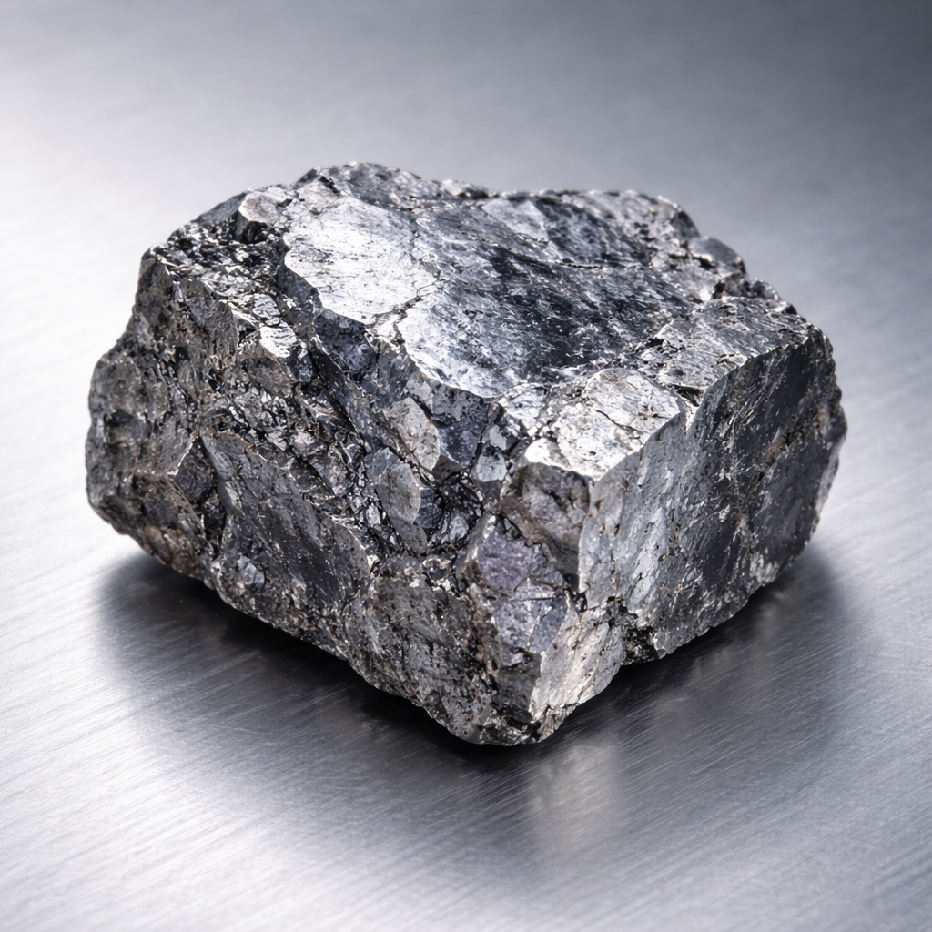 Rohes Neodym auf Metalloberfläche